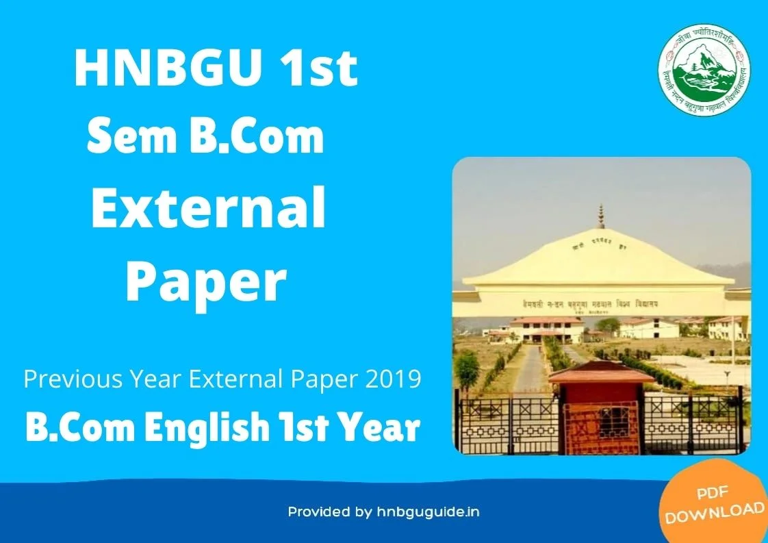 HNBGU BCom (English) 1st Sem Previous Year Question Paper [2019-20]