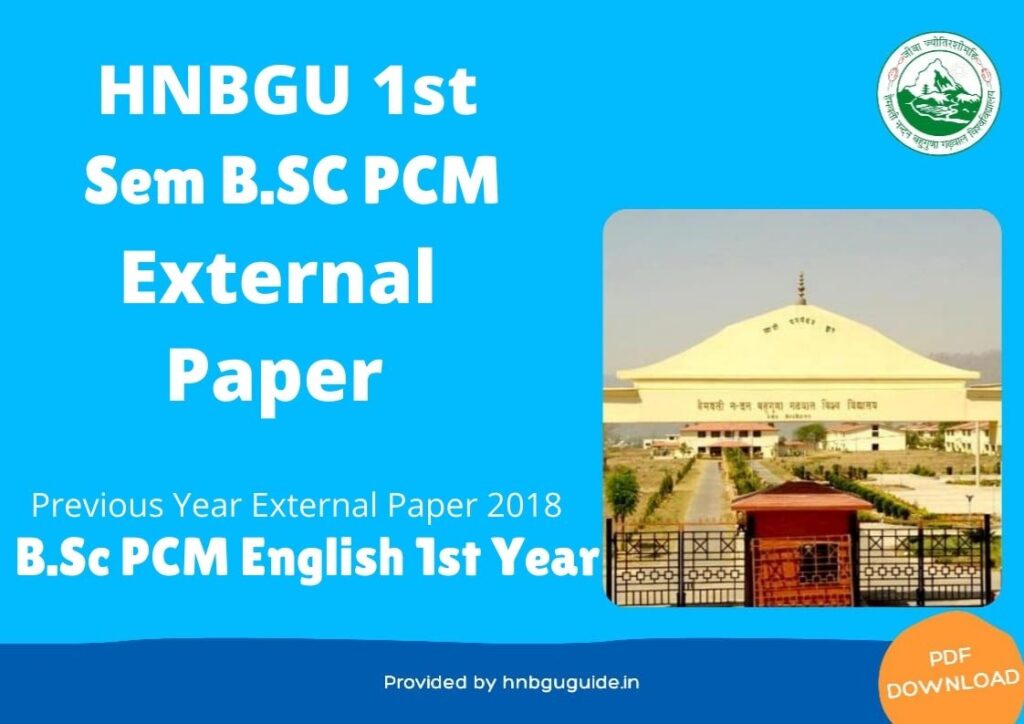 HNBGU BSc PCM (English) 1st Sem Previous Year Question Paper [2018-19]