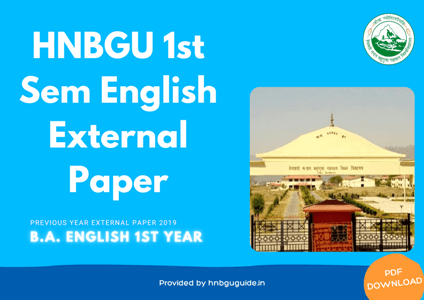 HNBGU B.A. English 1st Sem Previous Year Question Paper