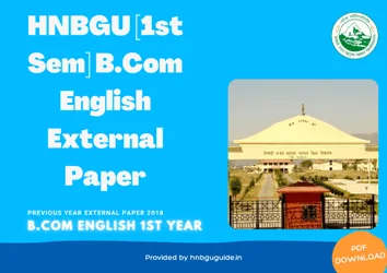 HNBGU BCom (English) 1st Sem Previous Year Question Paper [2018-19]