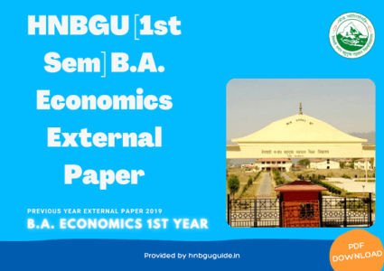 HNBGU B.A. Economics 1st Sem Previous Year Question Paper [2019-20]