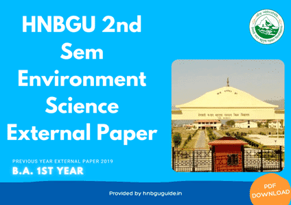 HNBGU B.A. Environmental Science 2nd Sem Previous Year Question Paper 2019