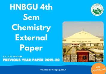 HNBGU BSc CBZ (Chemistry) 4th Sem Previous Year Question Paper [2019-20]