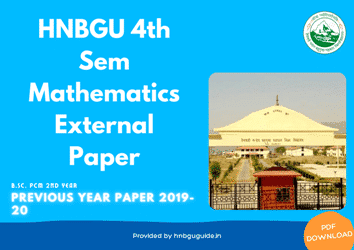 HNBGU BSc Maths (Skill Enhancement) 4th Sem Previous Year Question Paper 2019