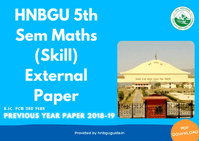 HNBGU BSc PCM (Skill-Maths) 5th Sem Previous Year Question Paper 2018-19