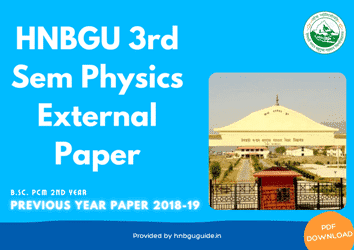 HNBGU BSc PCM (Physics) 3rd Sem Previous Year Question Paper 2018