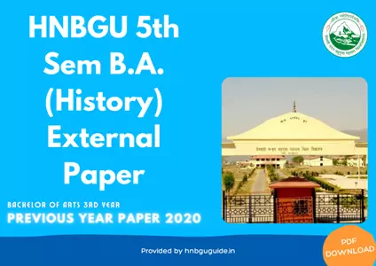 HNBGU B.A. History 5th Sem Previous Year Question Paper 2020