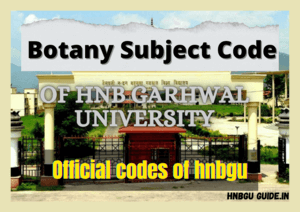 HNBGU Subject Code- CBZ Botany