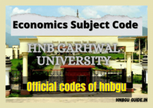 HNBGU Subject Code BA Economics