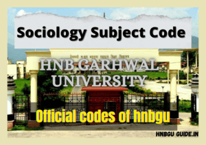 HNBGU Subject Code BA Sociology