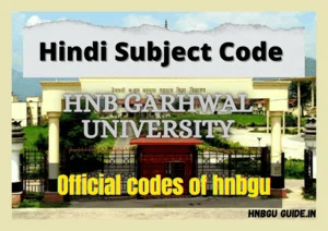 HNBGU Subject Code BA Hindi Sahitya