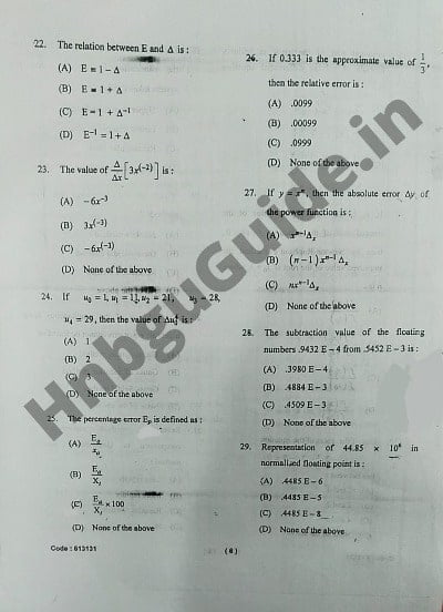 Hnbgu Bsc It(cbnt) Third Semester Previous Year Question Papers 2020-21 