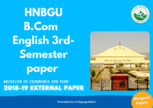 HNBGU B.Com English 3rd Sem