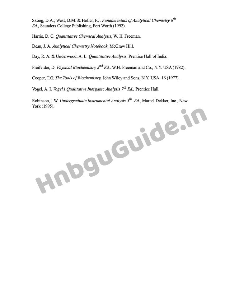 HNBGU BSc PCM Syllabus Skill-Chemistry 4th Sem